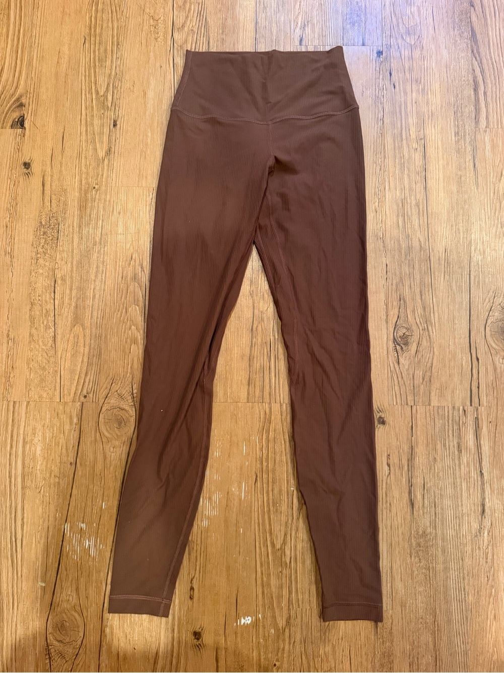 lululemon athletica Brown High-Waist Ribbed Leggings